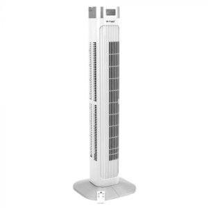 Podni ventilator s digitalnim zaslonom i daljinskim upravljačem 55W 3 brzine vrtnje 95cm bijeli